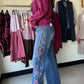 Brooke Embroidered Wide Leg Jeans