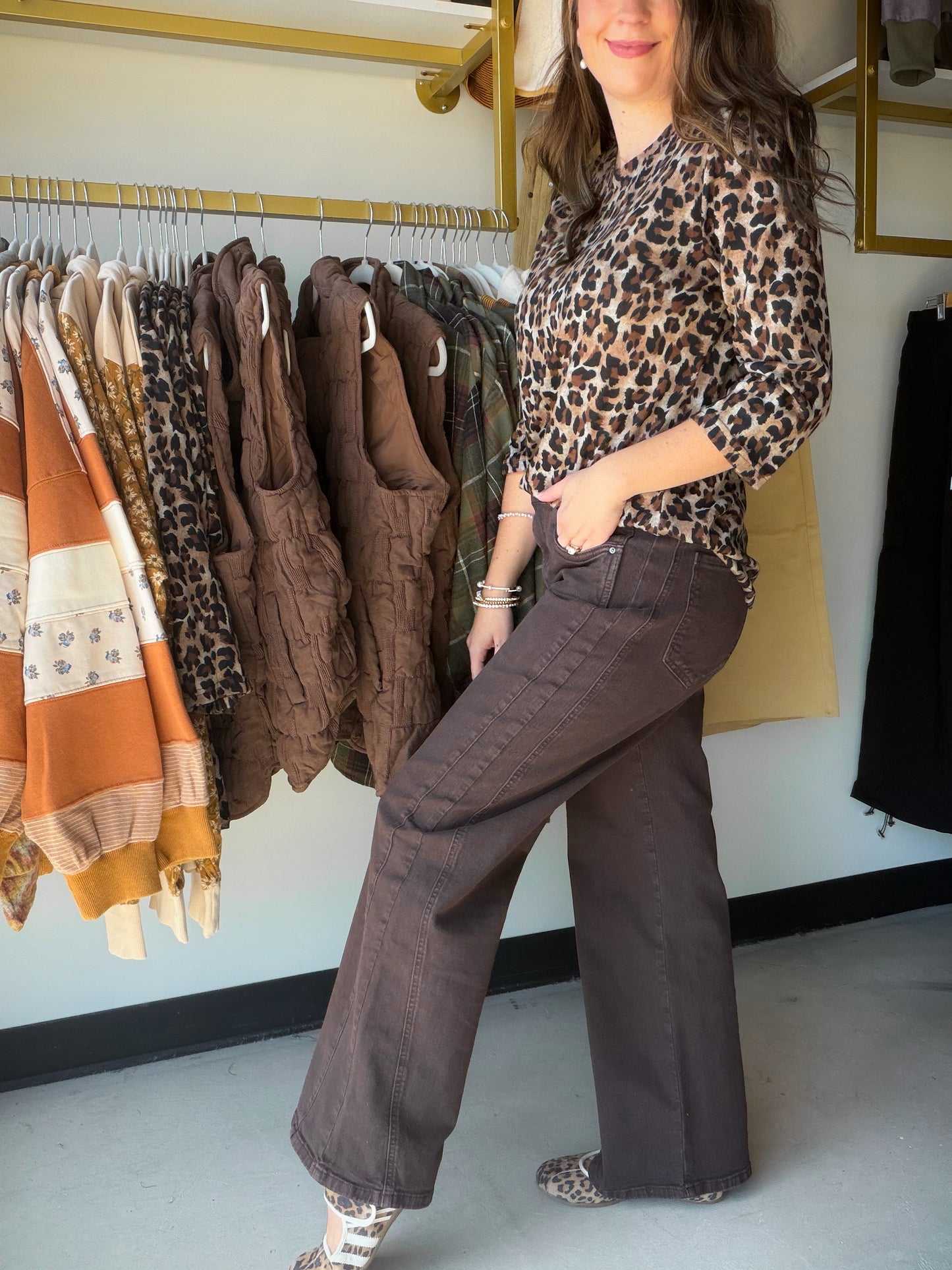 Chocolate Wide Leg Meg Denim