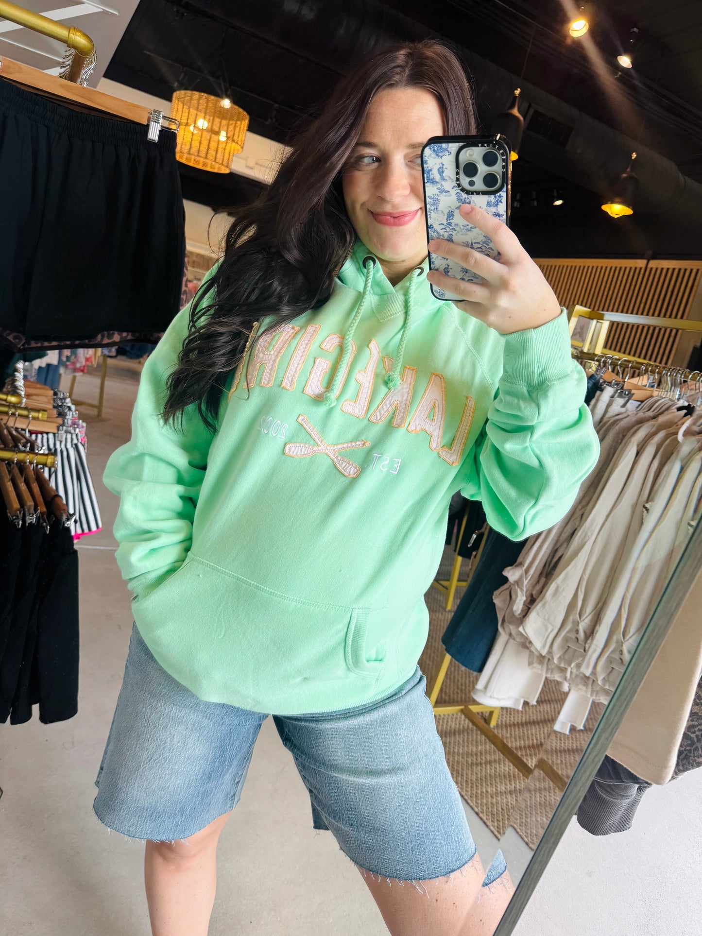 Mint Hooded Fleece Sweatshirt - Lakegirl