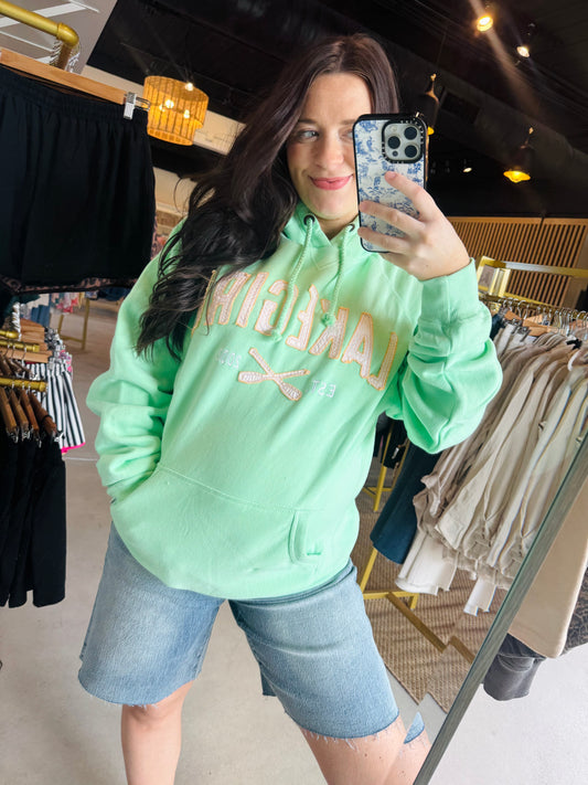 Mint Hooded Fleece Sweatshirt - Lakegirl