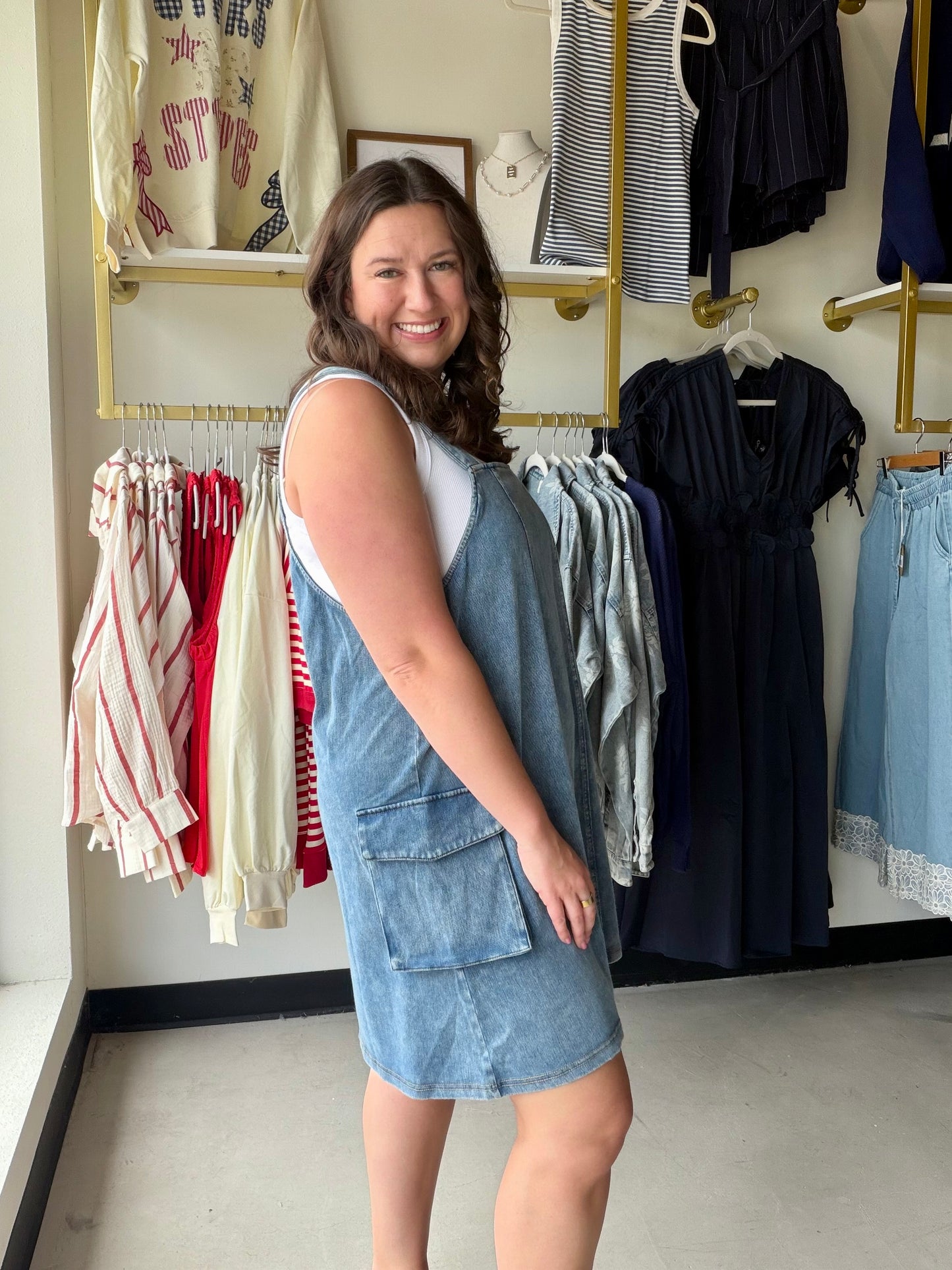 Denim Millie Overall Dress