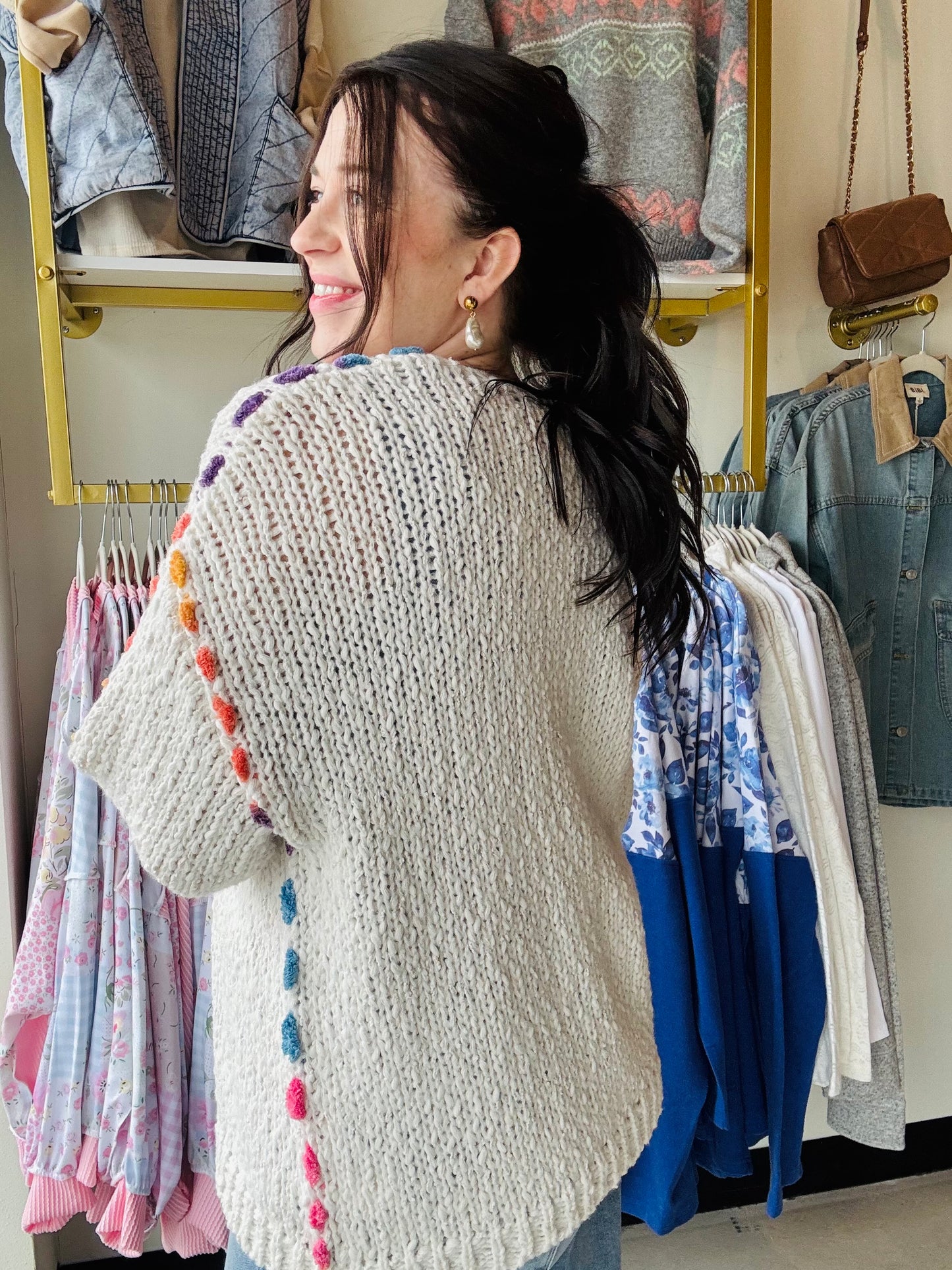 Multi Stitch Chunky Cardigan