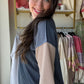 Dark Denim Button Top