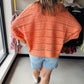 Orange Crochet Dolman Cardigan