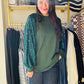 Teal & Forest Sequin Pullover