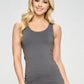 Charcoal Reversible V or U Neckline Seamless Tank