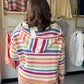 Golden Multi Stripe Crochet Hoodie