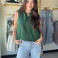 Forest Ruffle Detail Sleeveless Top