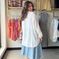 White Gauze Button Up