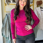 Magenta Cable Knit Crewneck