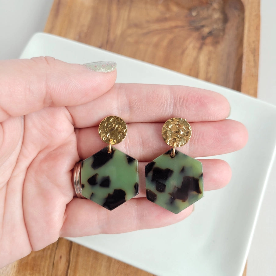 Roxy Olive Tortoise Earrings