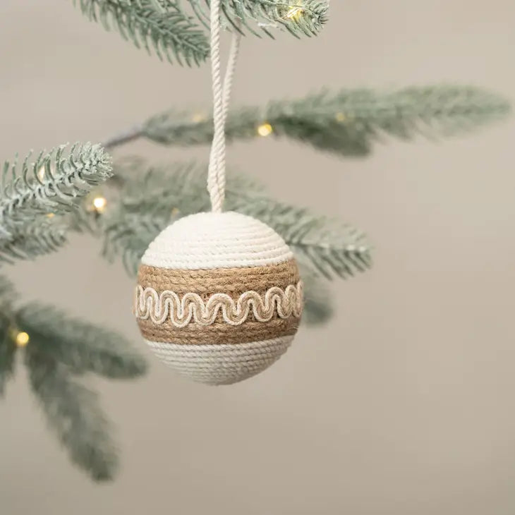Jens Natural Fabric Scandi Hanging Christmas Tree Bauble