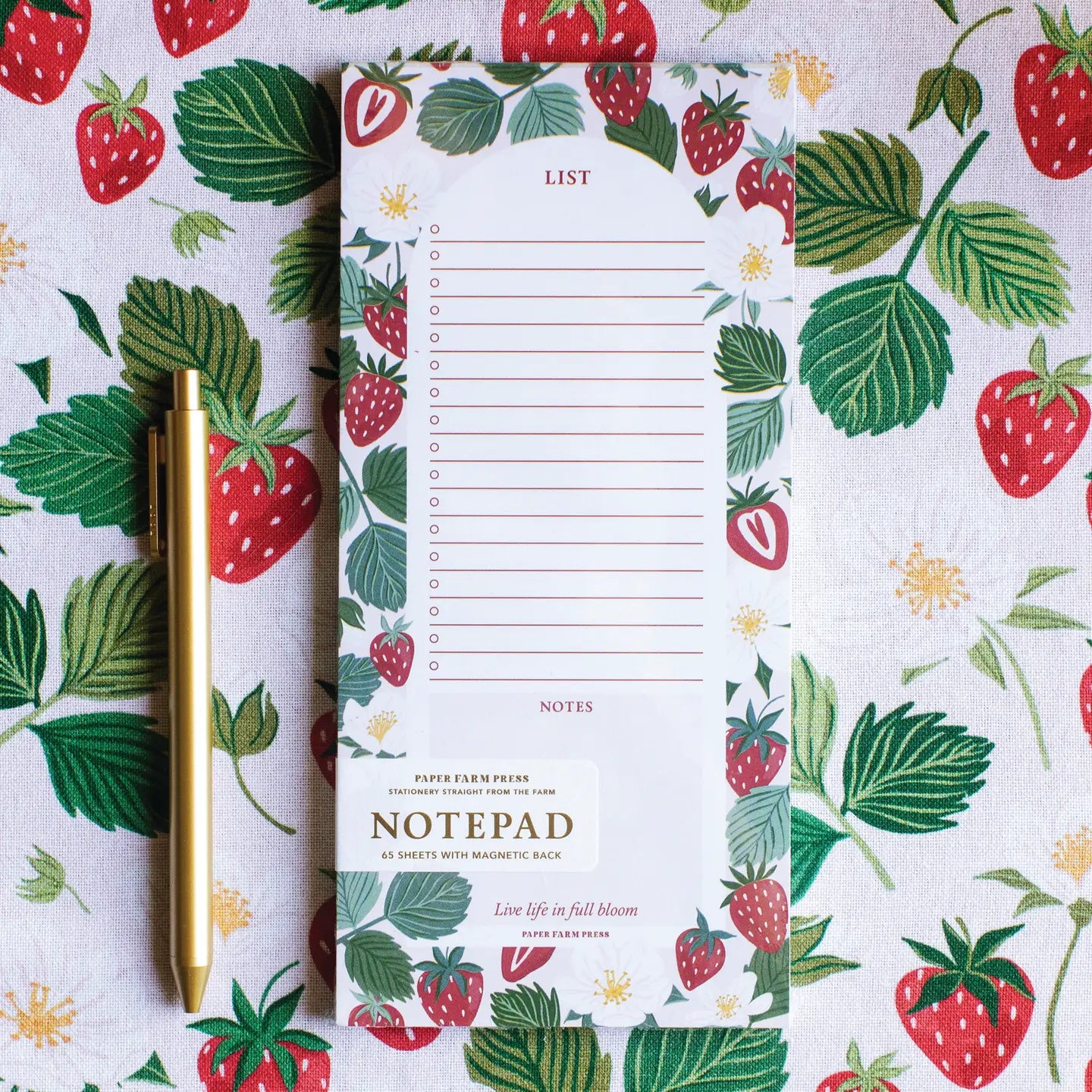 Strawberry Patch Market List Notepad