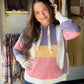 Purple Colorblock Sweater Hoodie