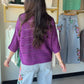 Dark Orchid Crochet Dolman Cardigan