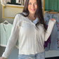 White Pointelle Button Down Cardigan