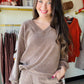 Khaki V Neck Corduroy Top
