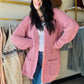 Rose Pink Chunky Knit Cardigan