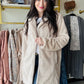 Taupe Textured Drape Coat