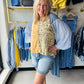 Honey Blue Mix Print Blouse