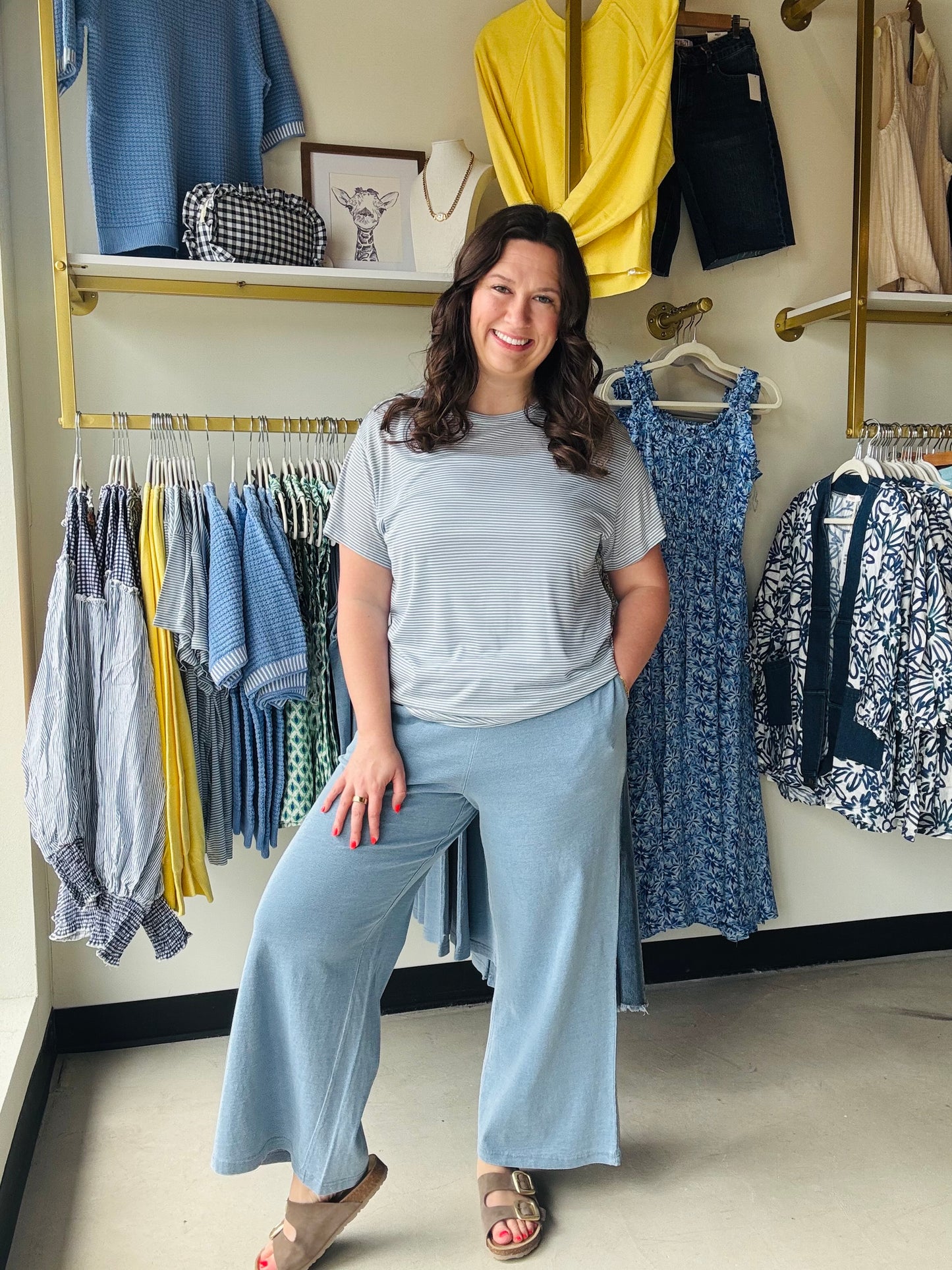 Blue Stripe Opalite Tee