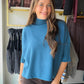 Teal Soft Mockneck Sweater