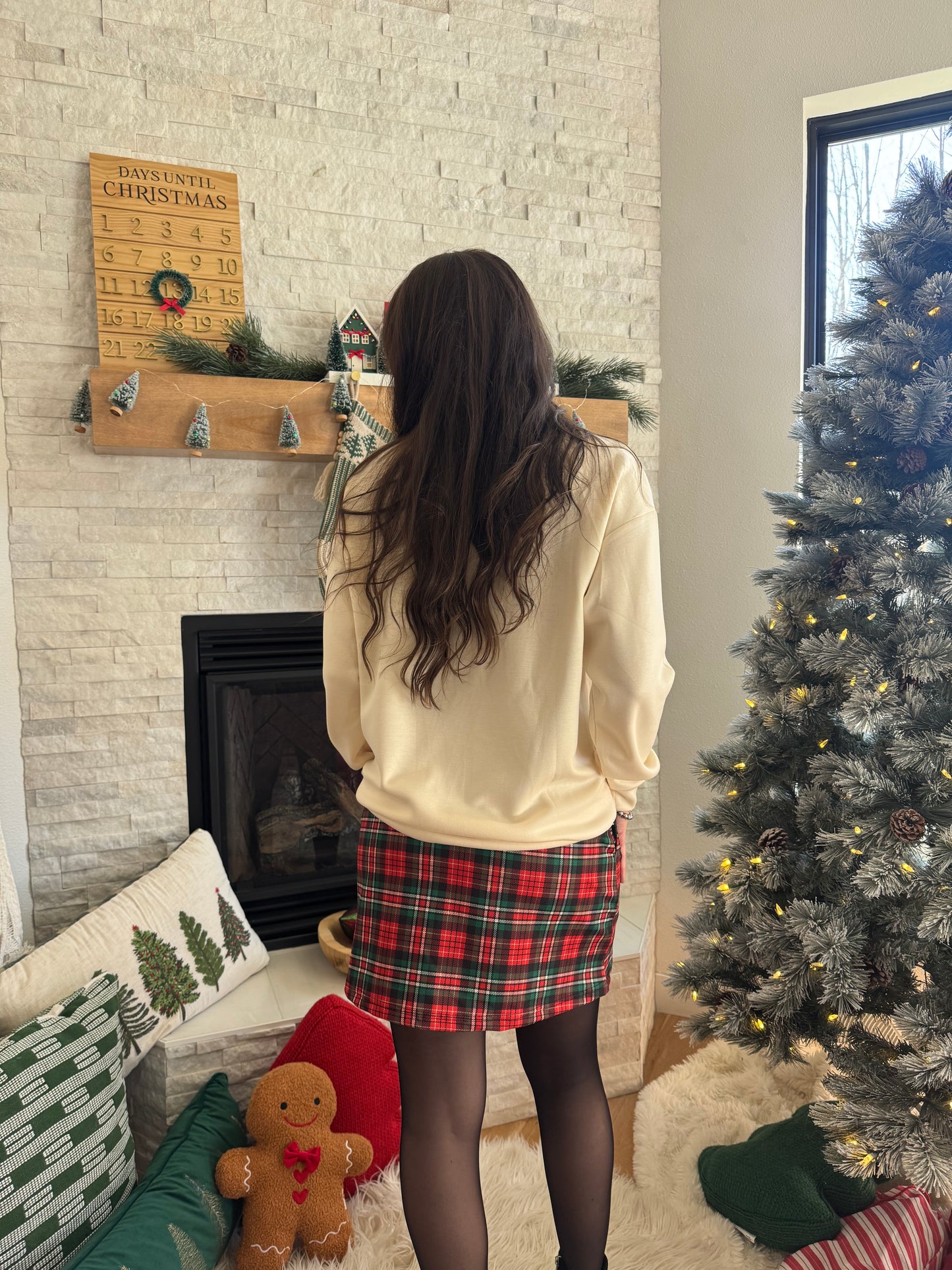 Red Christmas Plaid Skort