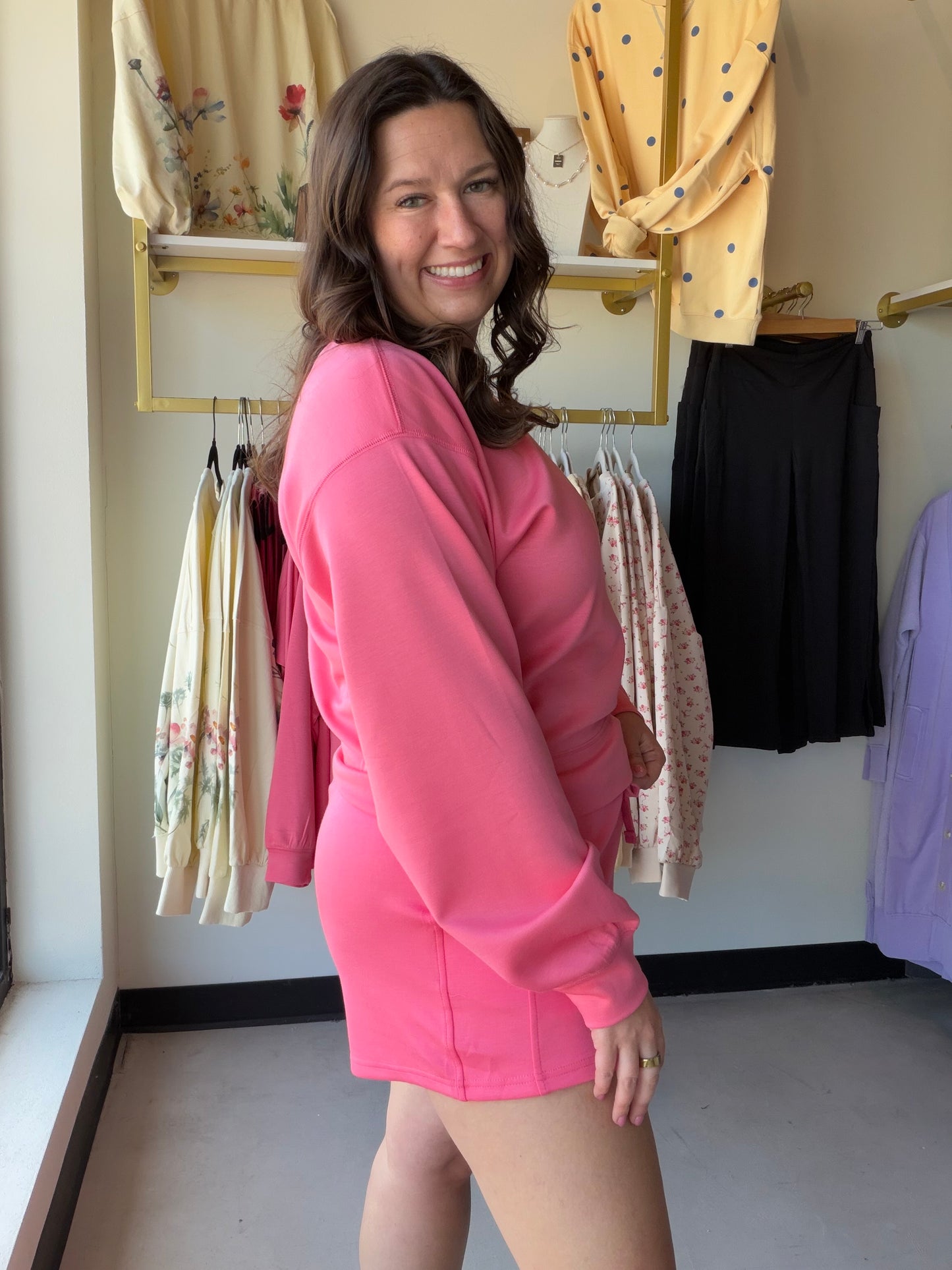 Taffy Pink Crewneck Pullover