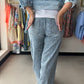 Olivia Wide Leg Floral Denim
