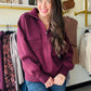 Plum Front Pocket Sweater Jacket