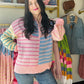 Blush Color Block Knit Sweater