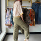Olive Cargo Drawstring Pants