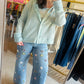Sky Blue Mineral Waffle Hoodie Jacket