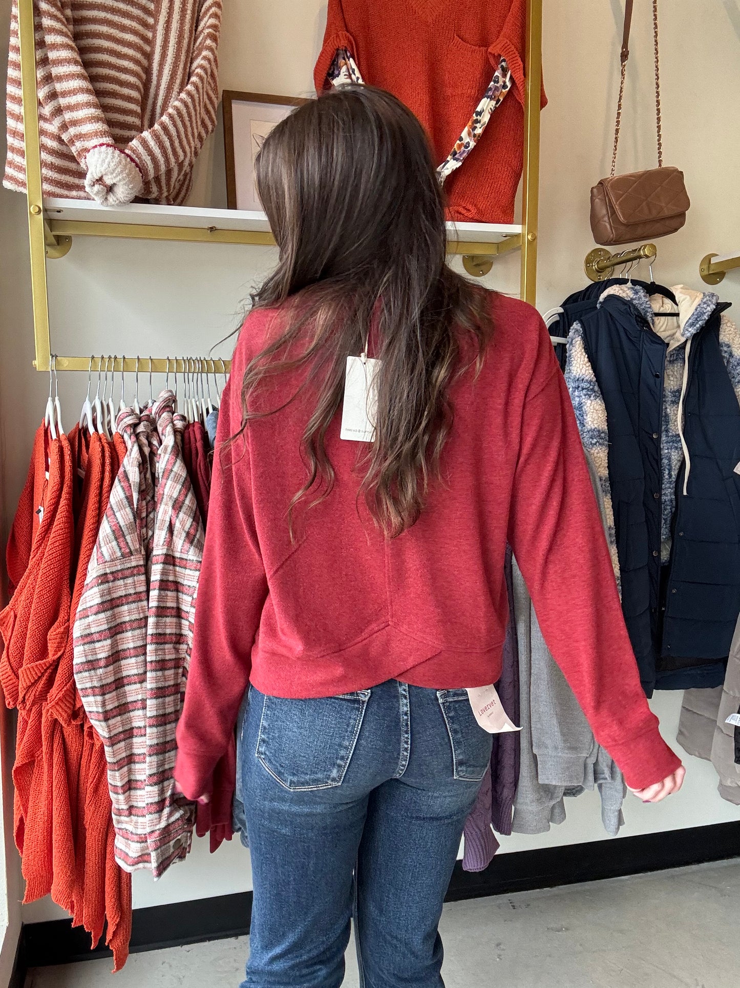 Crimson Heather Dream Knit Top