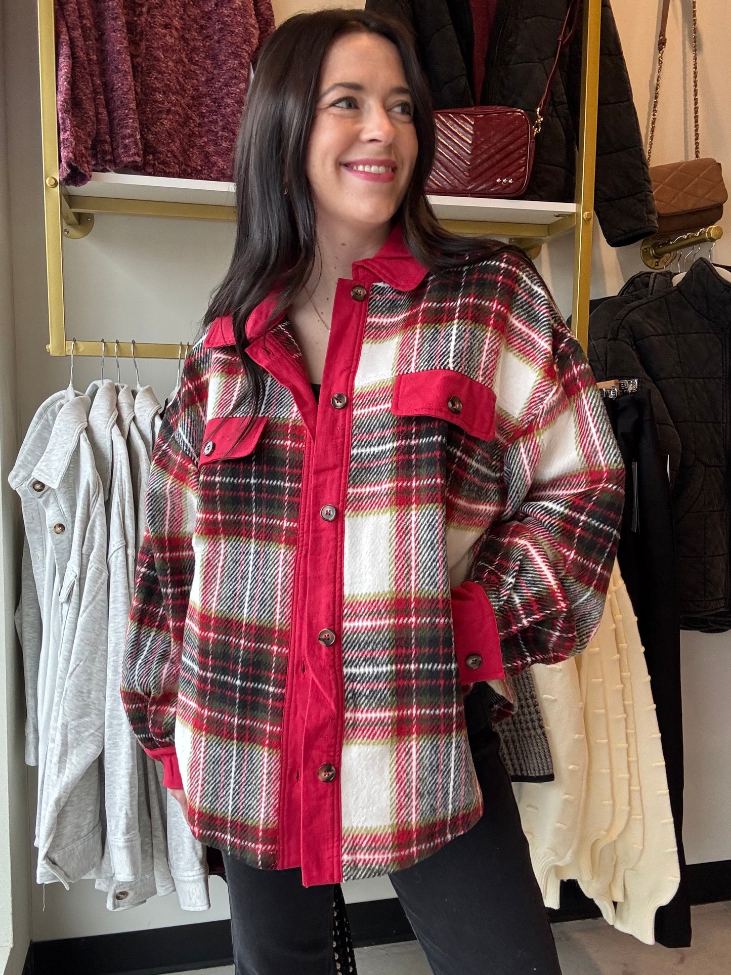 Holiday Plaid Oversized Shacket