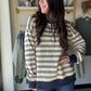 Olive & Navy Striped Pullover