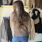 Brown Rib Accent Button Up Cardigan