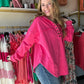 Fuchsia Deep V Cuff Pullover