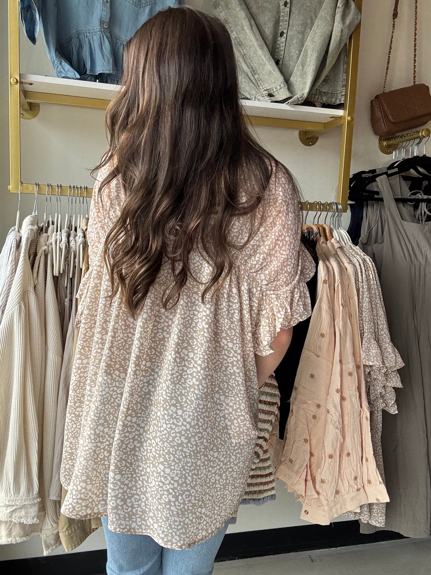 Sand Leopard Woven Tunic