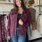 Plum Front Pocket Sweater Jacket
