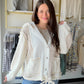 Cream Quilted Thermal Button Up