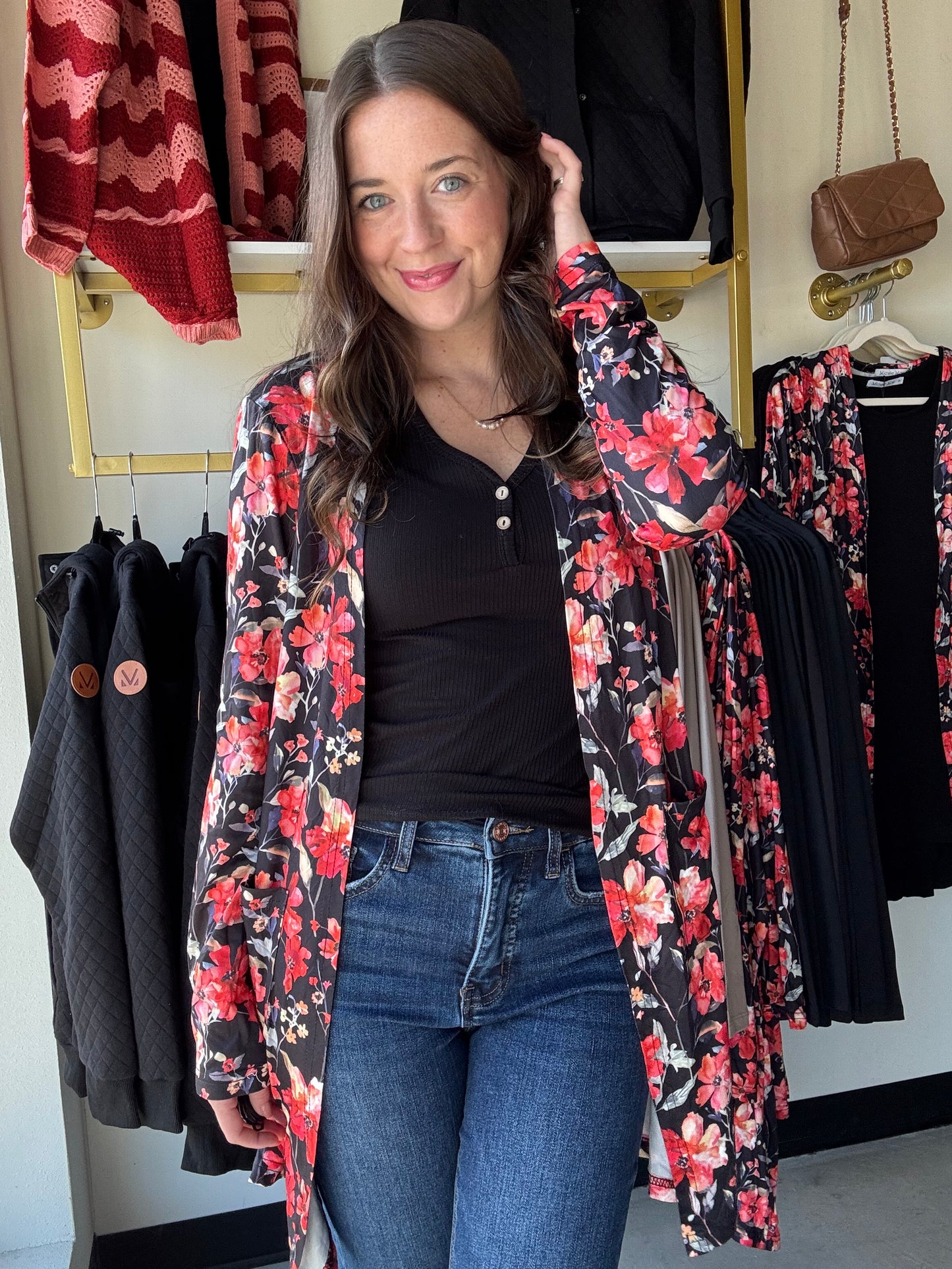 Sunset Floral Classic Cardigan