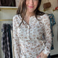 Tan Micro Floral Henley