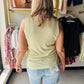 Lime Floral Trim V-Neck Tank