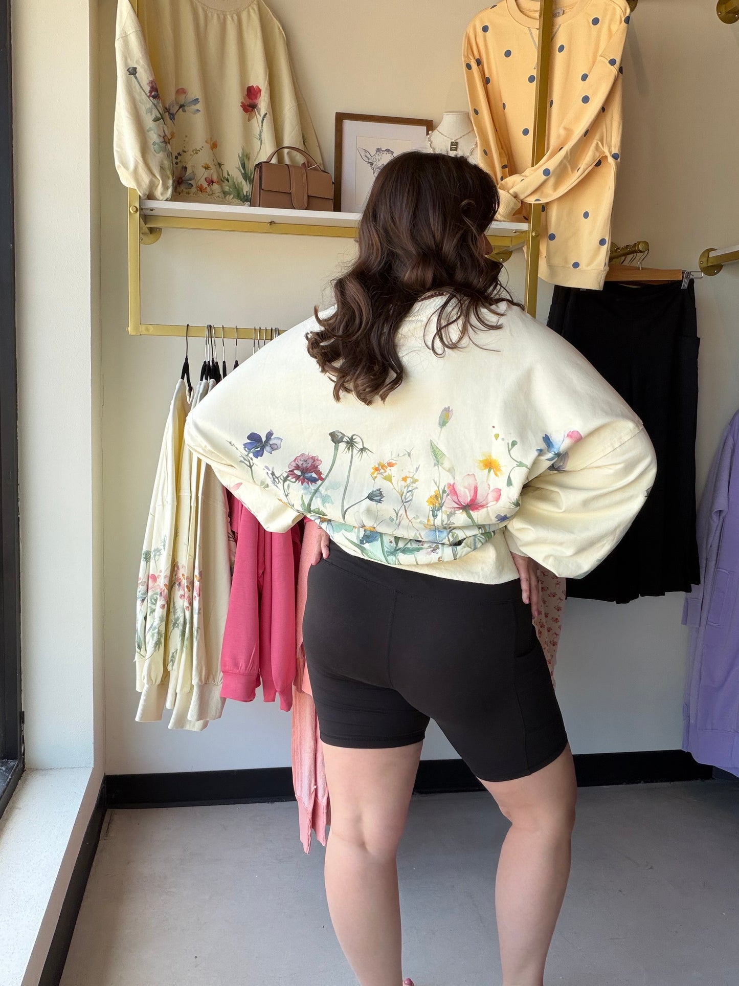 Black Knit Biker Shorts