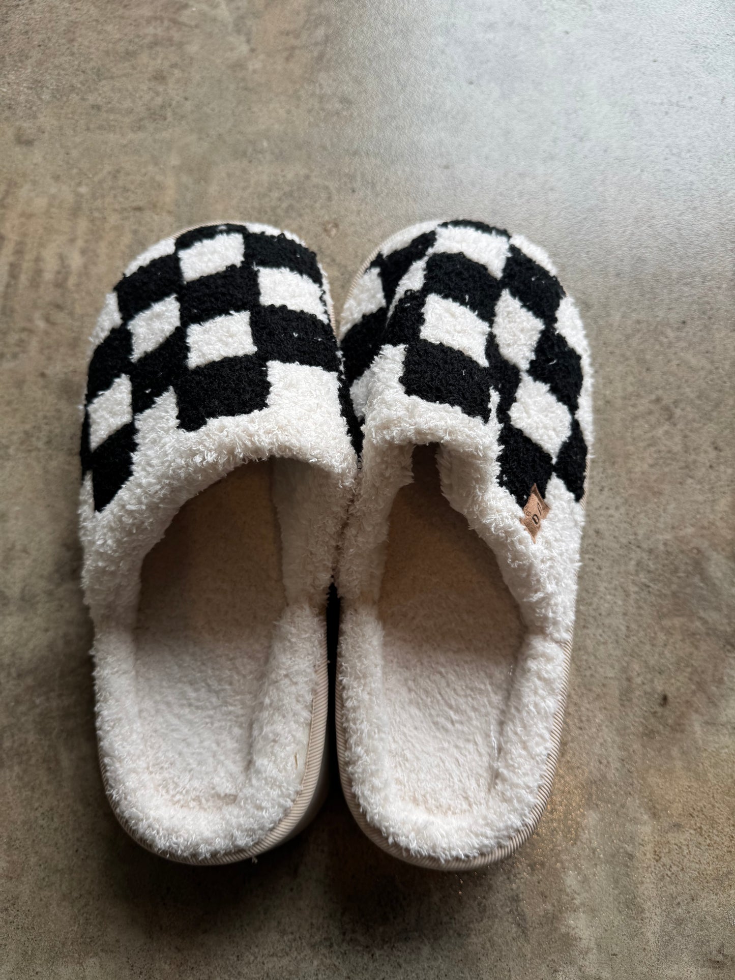Checkered Platform Slippers