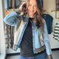 Aqua Western Trim Blouse