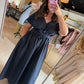 Navy Floral Appliqué Maxi Dress