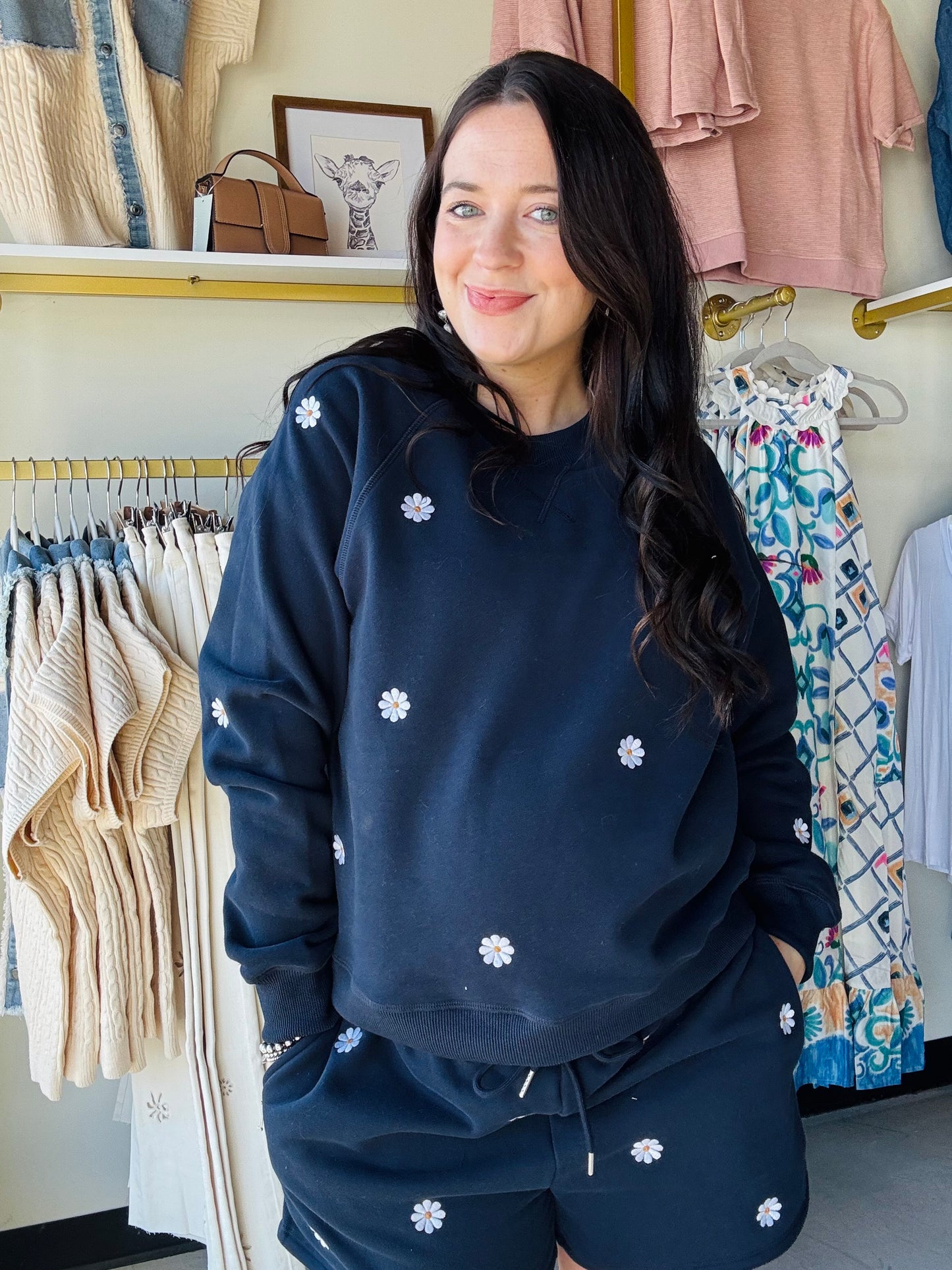 Daisy Embroidery Crewneck