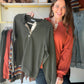 Olive Floral Neckline Henley